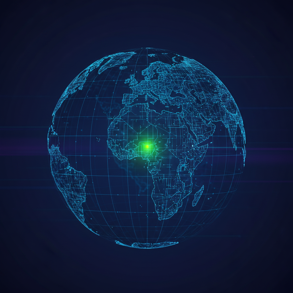 Networked globe representing domain identity